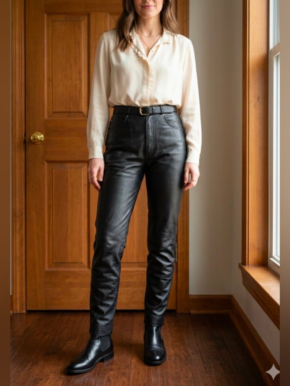 Vintage Wilson's Leather Genuine Leather Black Pants Size 6